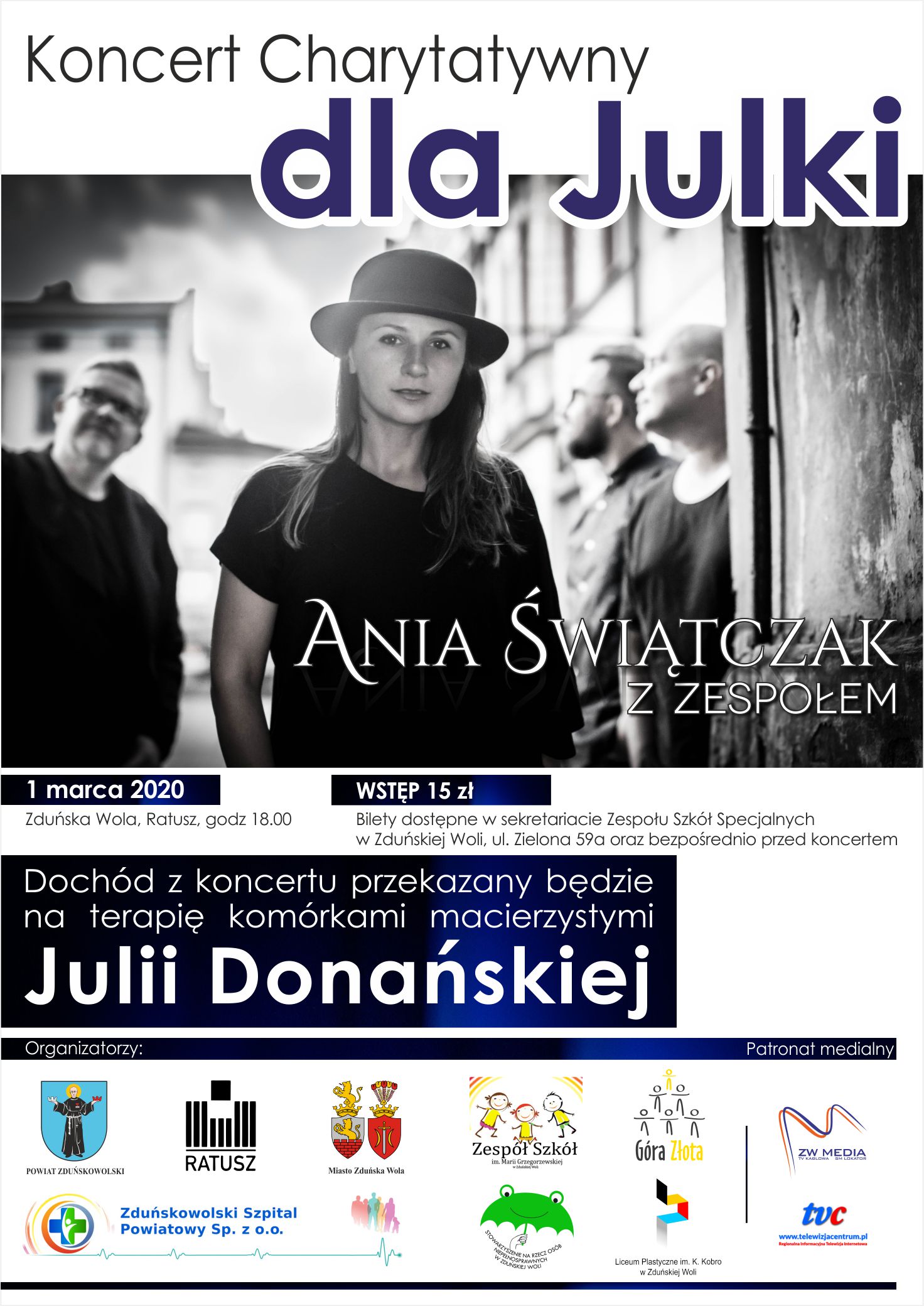 Serdecznie zapraszamy na koncert. Bilety do nabycia w sekretariacie szkoły